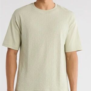 NWT Denim and Flower Men's Textured Crew Neck T-Shirt - Light Sage